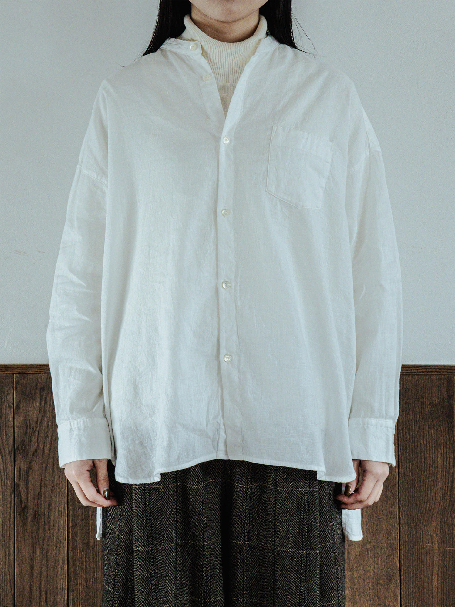 バンドカラーシャツ