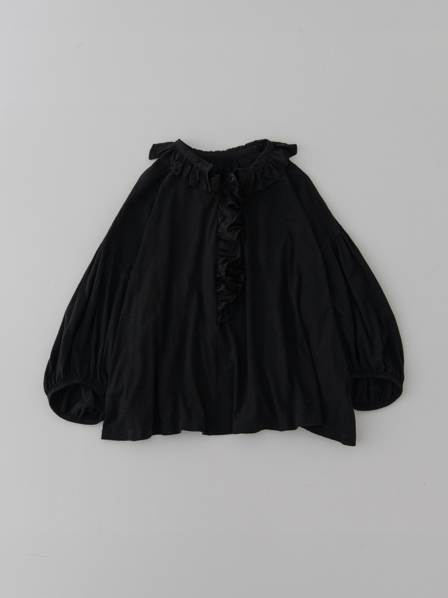 [UpcycleLino]Cotton Linen Frill Top