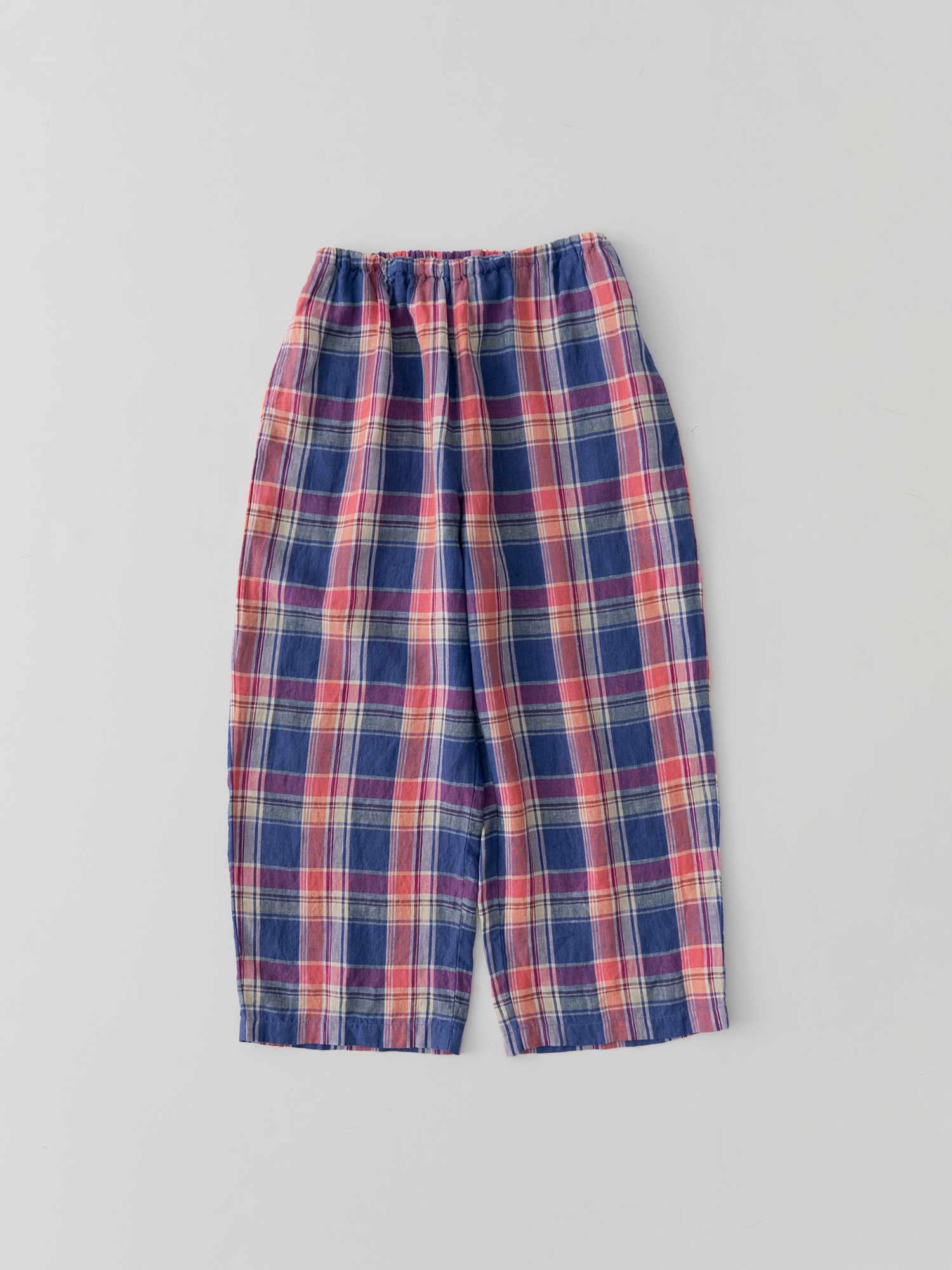 Linen Checked Easy-Fit Pants