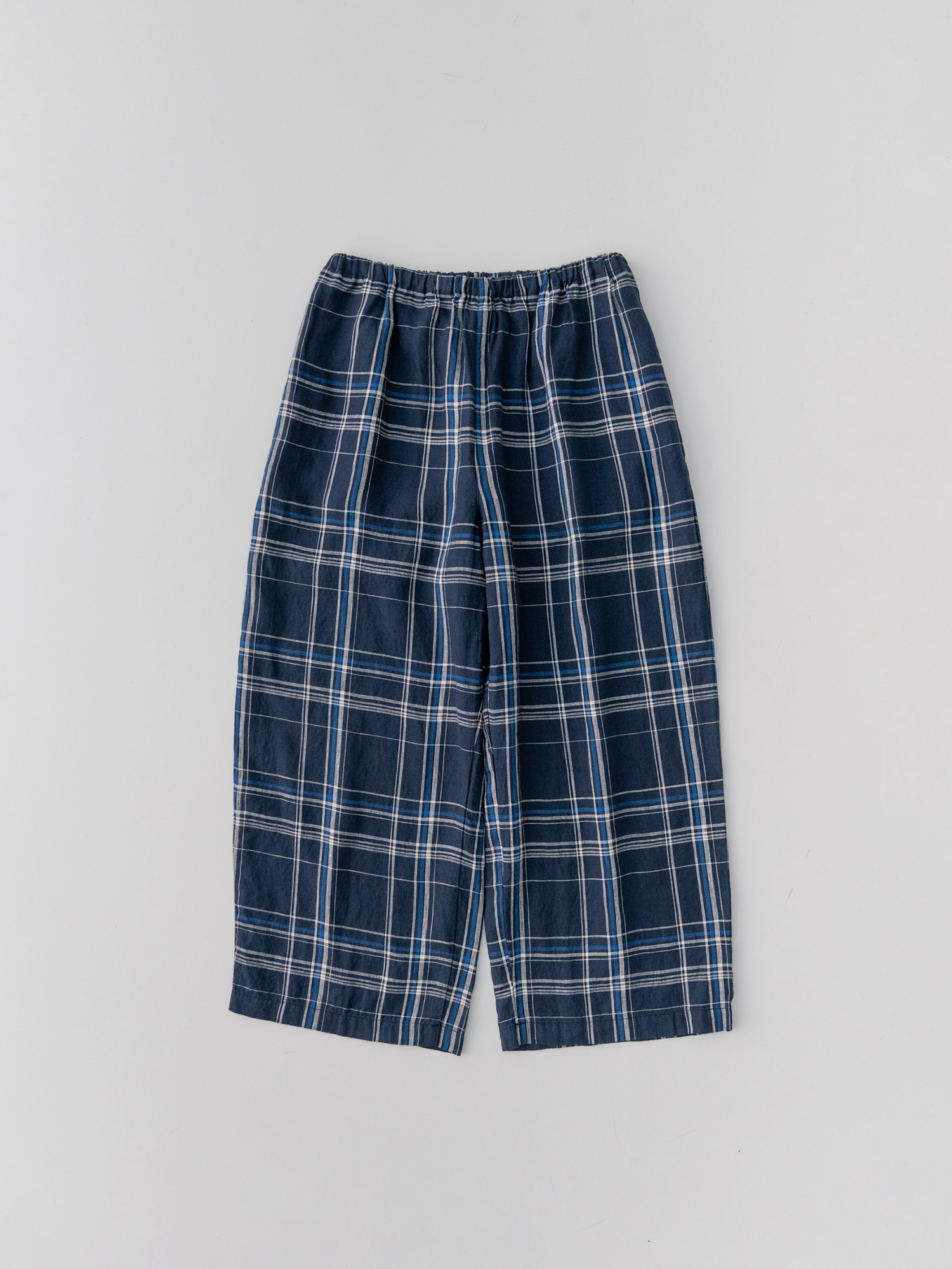 Linen Checked Easy-Fit Pants