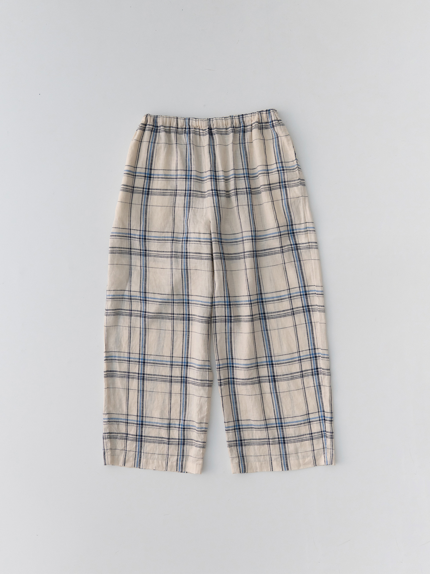 Linen Checked Easy-Fit Pants