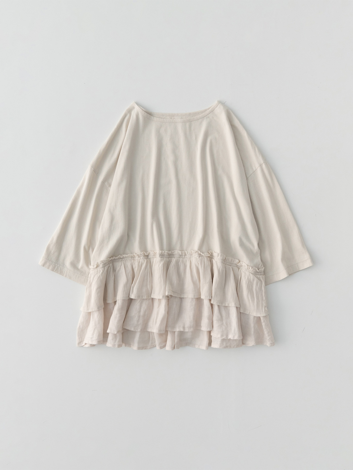 Organic Cotton Ruffle-Hem Pullover