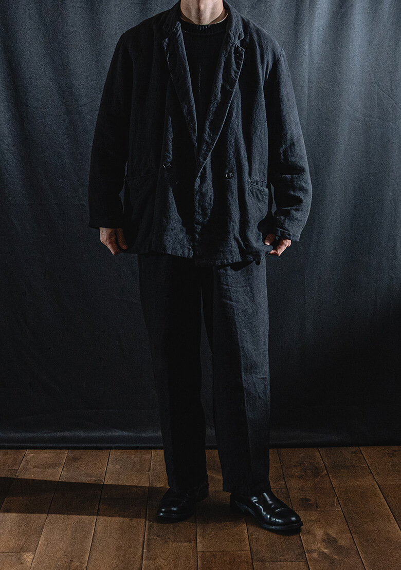 起毛リネンジャケットの着用画像