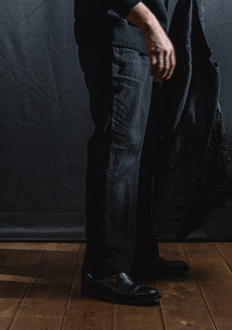 起毛リネンジャケットの着用画像