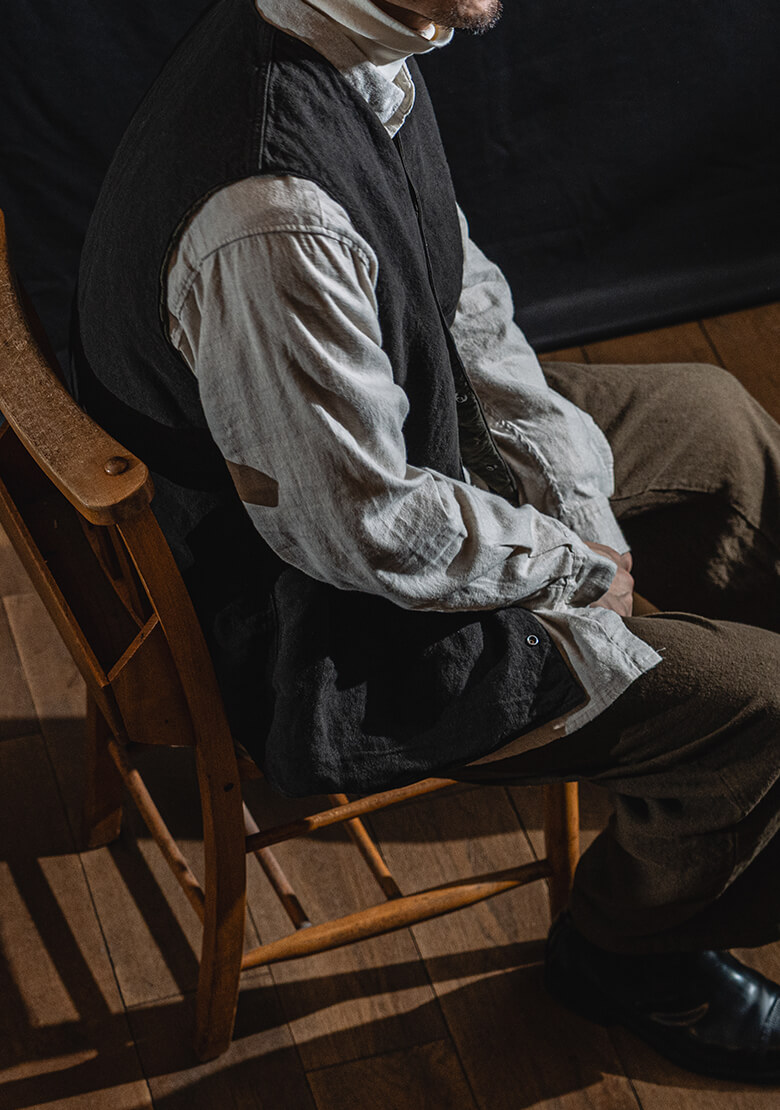 キルティングベストの着用画像