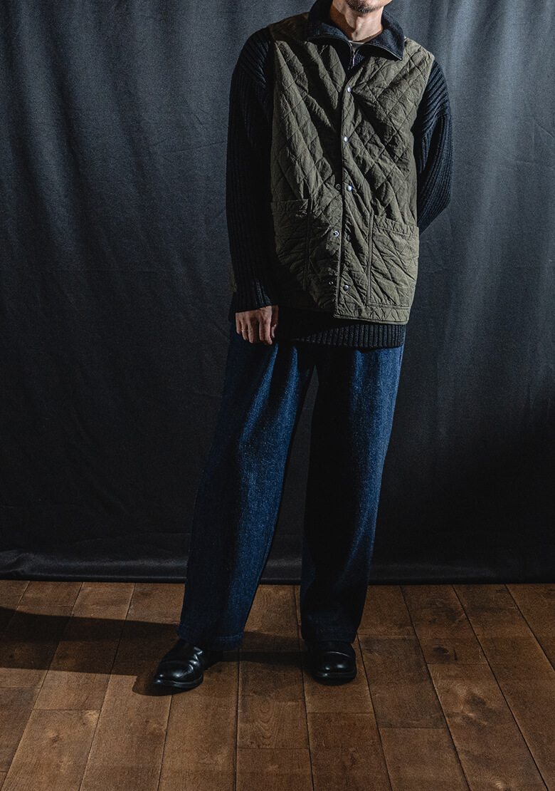 キルティングベストの着用画像