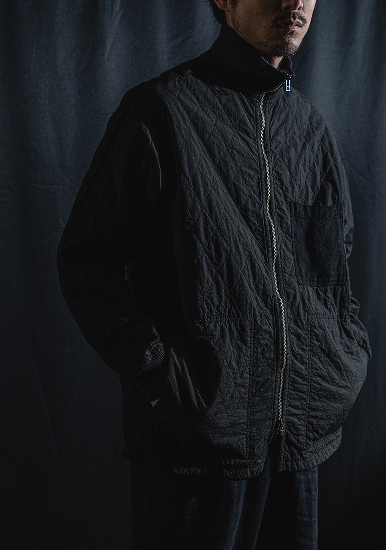 キルティングジャケットの着用画像