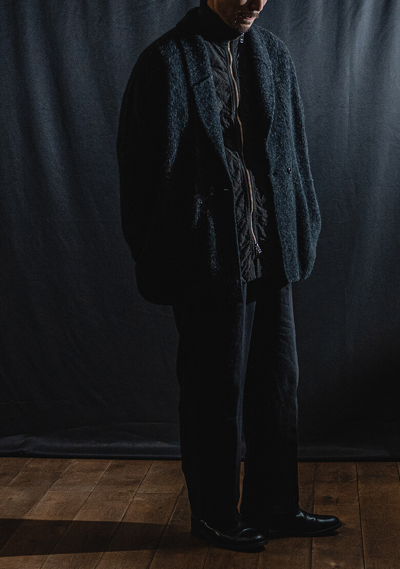 キルティングジャケットの着用画像