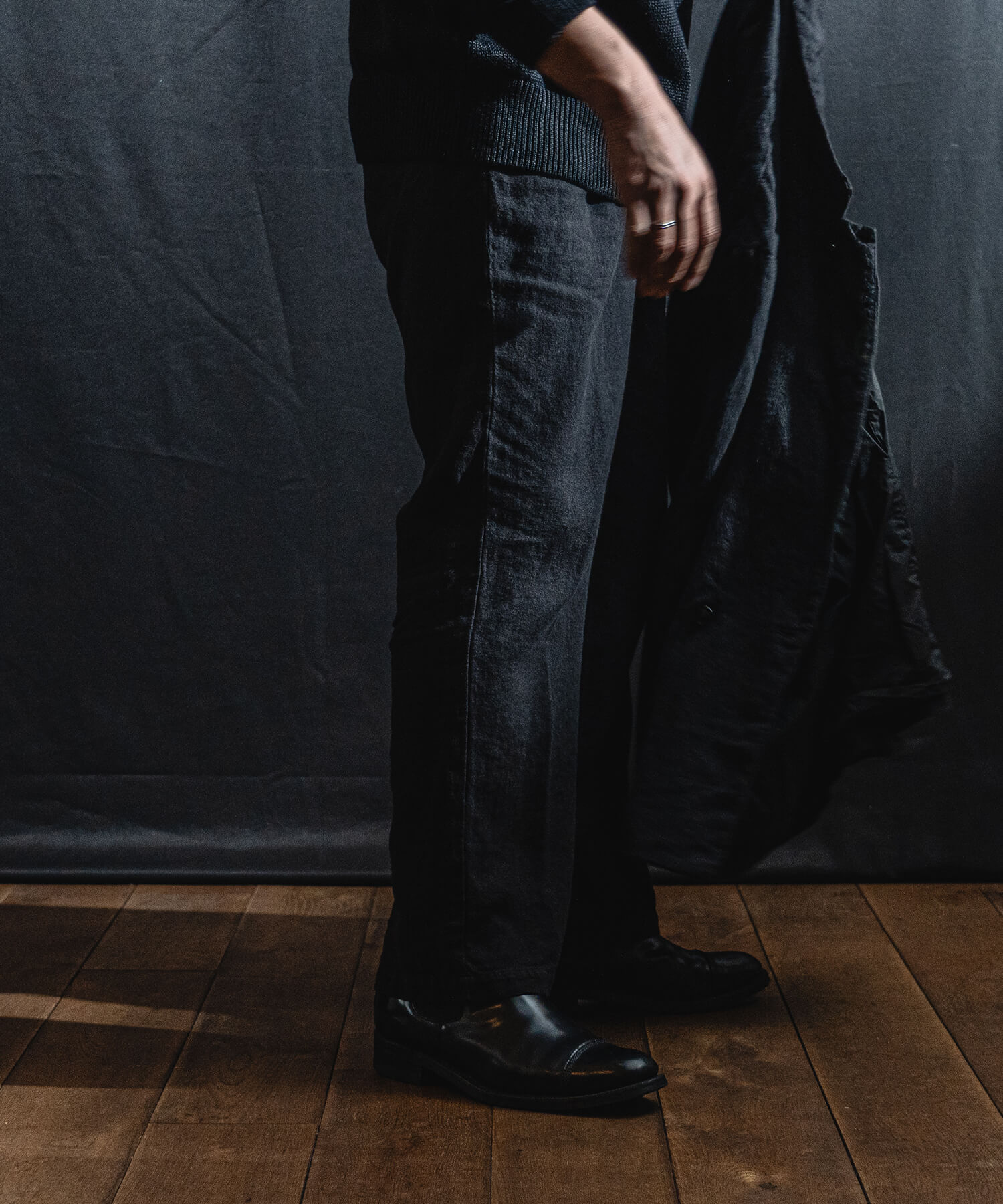 起毛リネンジャケットの着用画像