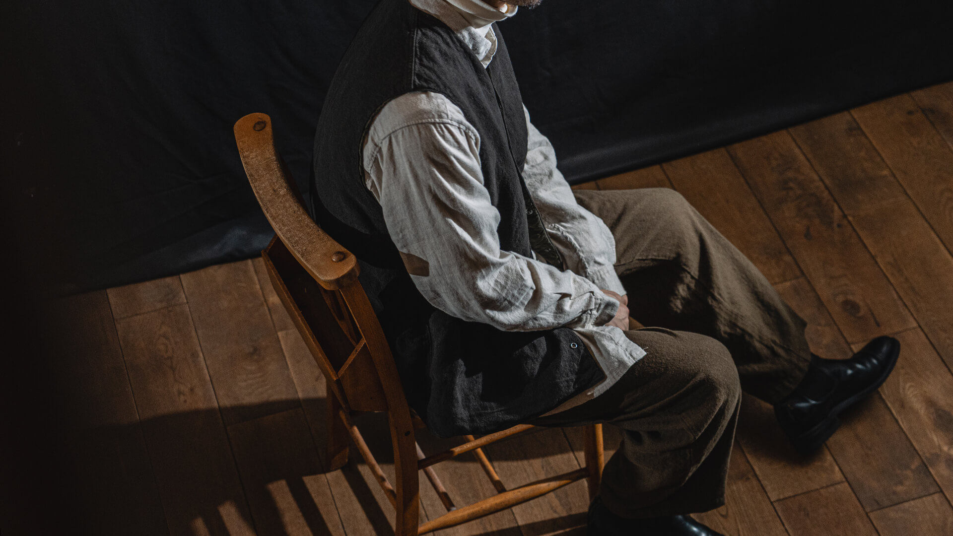 キルティングベストの着用画像