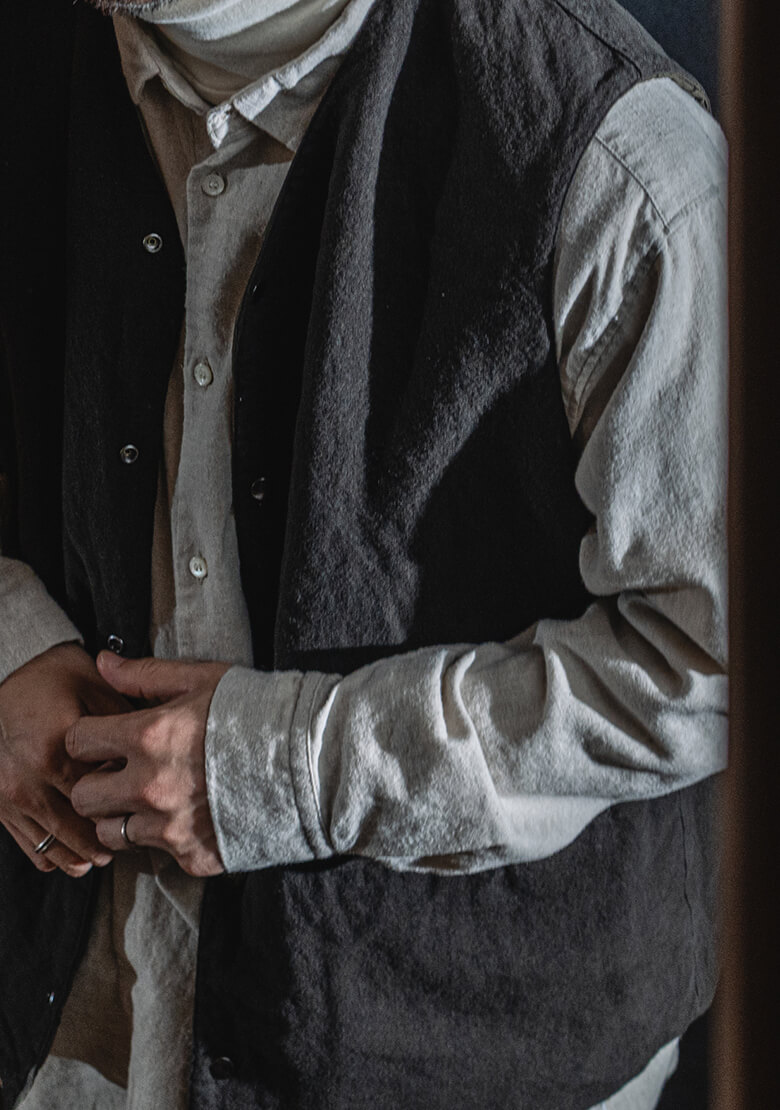 キルティングベストの着用画像