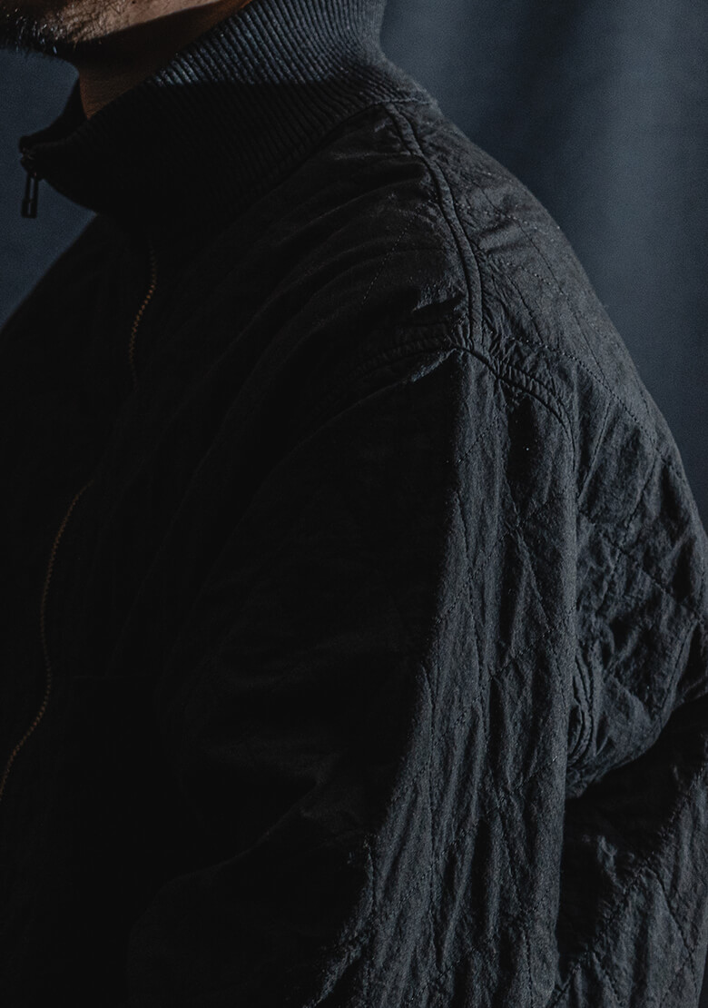 キルティングジャケットの着用画像