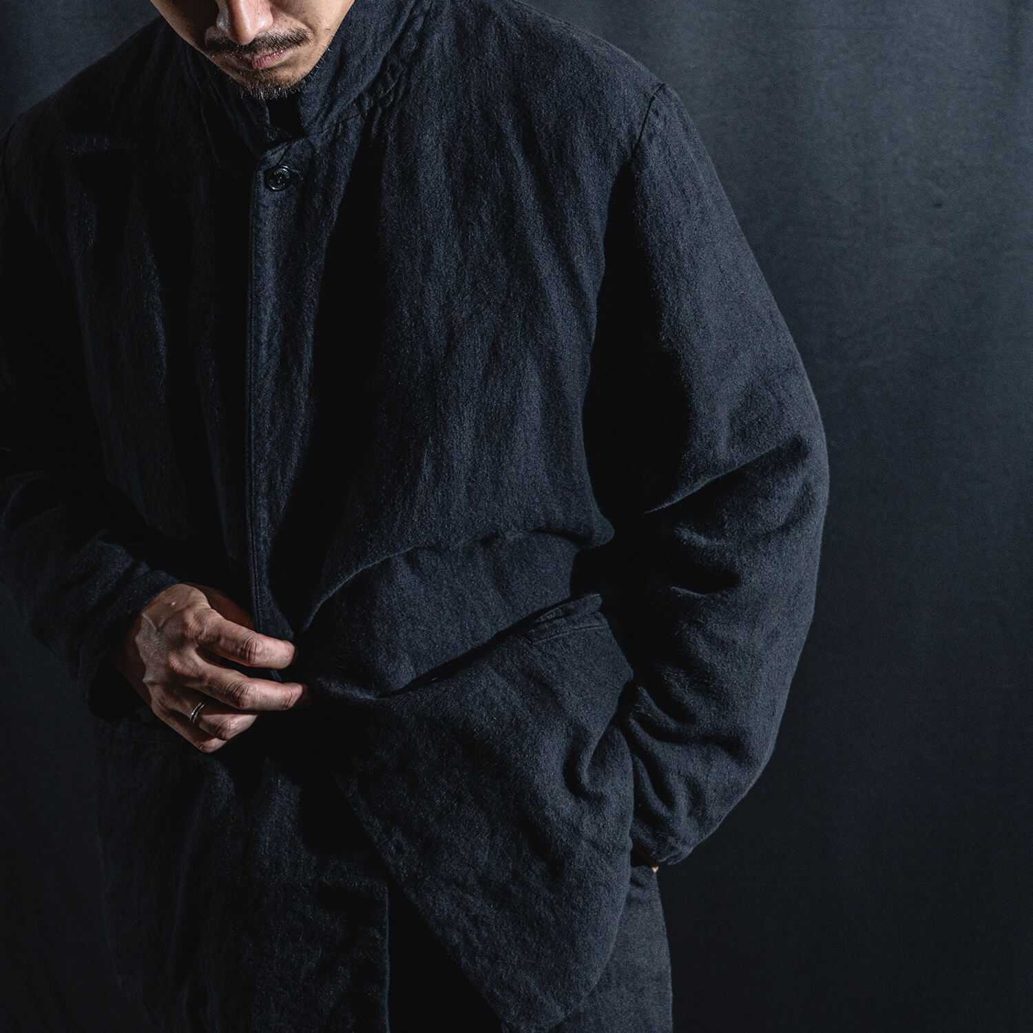 起毛リネンジャケットの着用画像