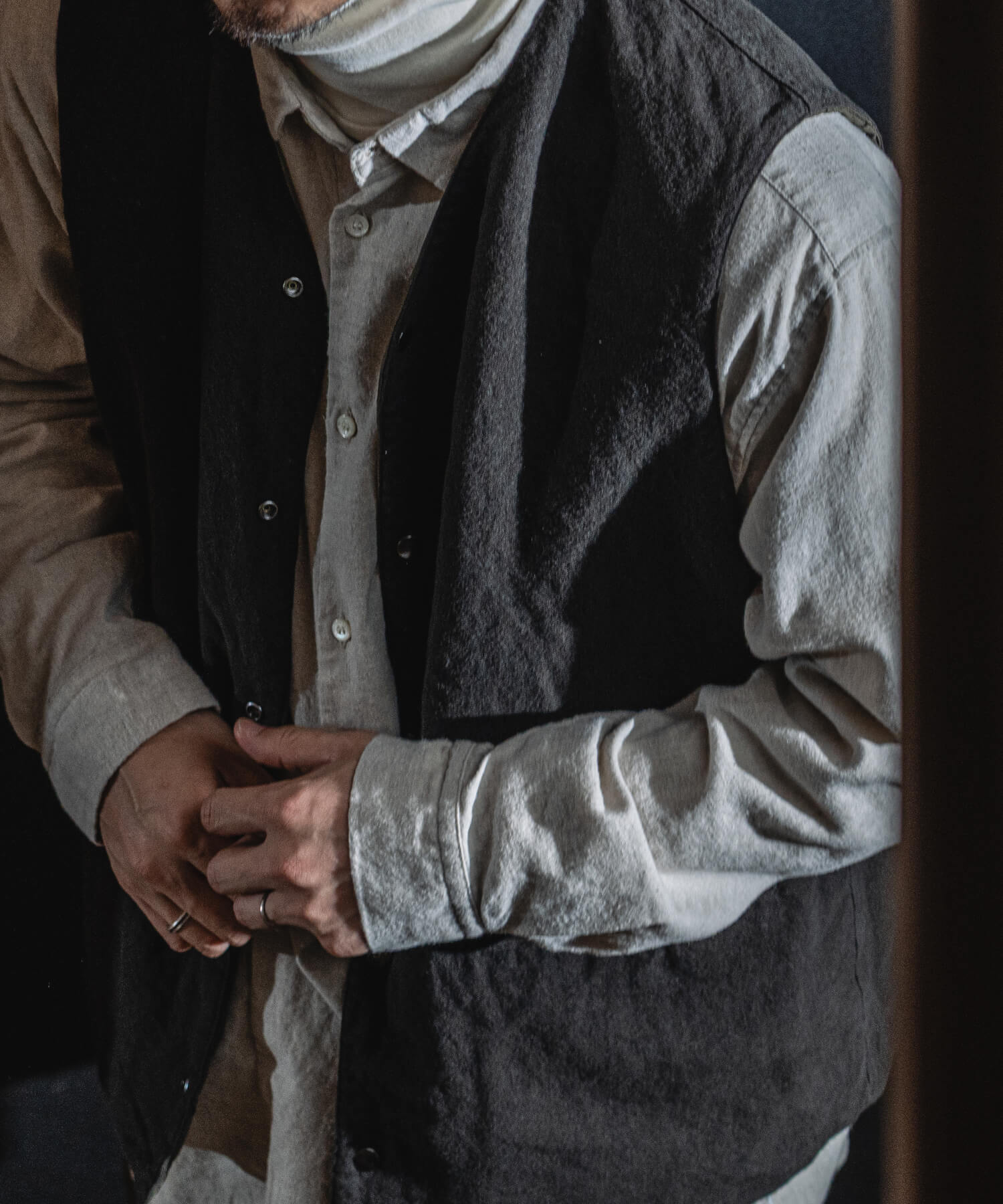 キルティングベストの着用画像