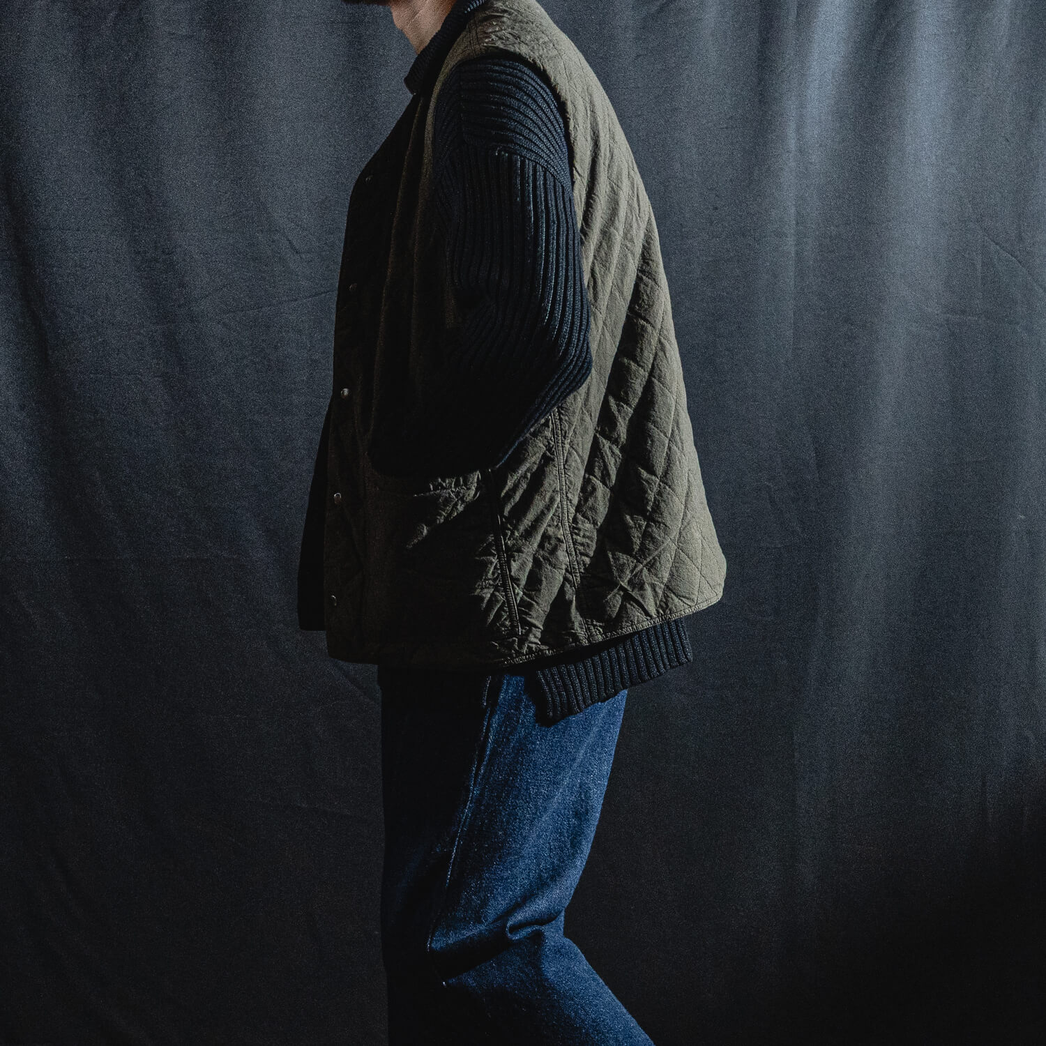 キルティングベストの着用画像