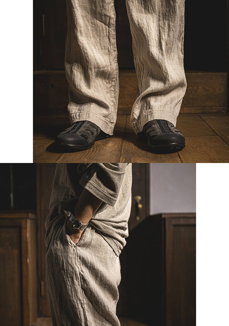 リネンオックスイージートラウザーズの着用画像