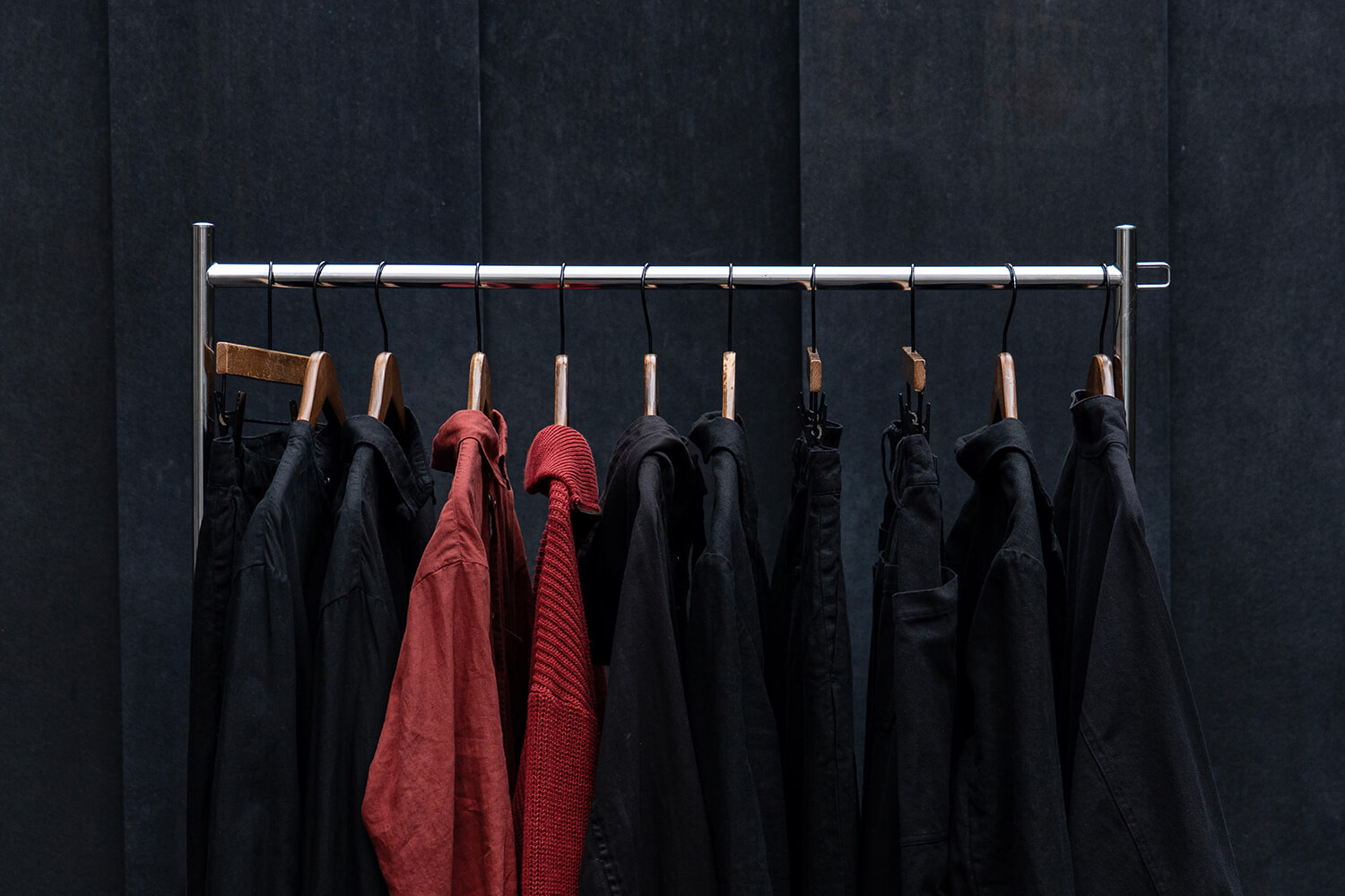 染めダークレッドとインクブラック