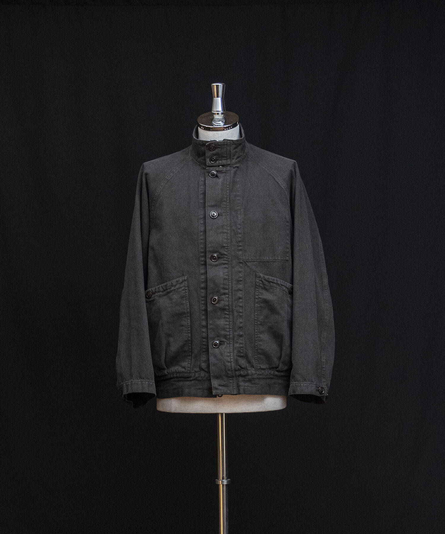 Cotton Linen Gabardine Zip Tops