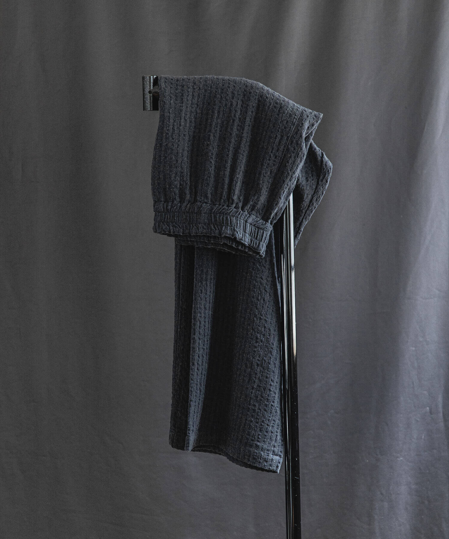 Wool Linen Mélange Stripe Easy Wide Pants