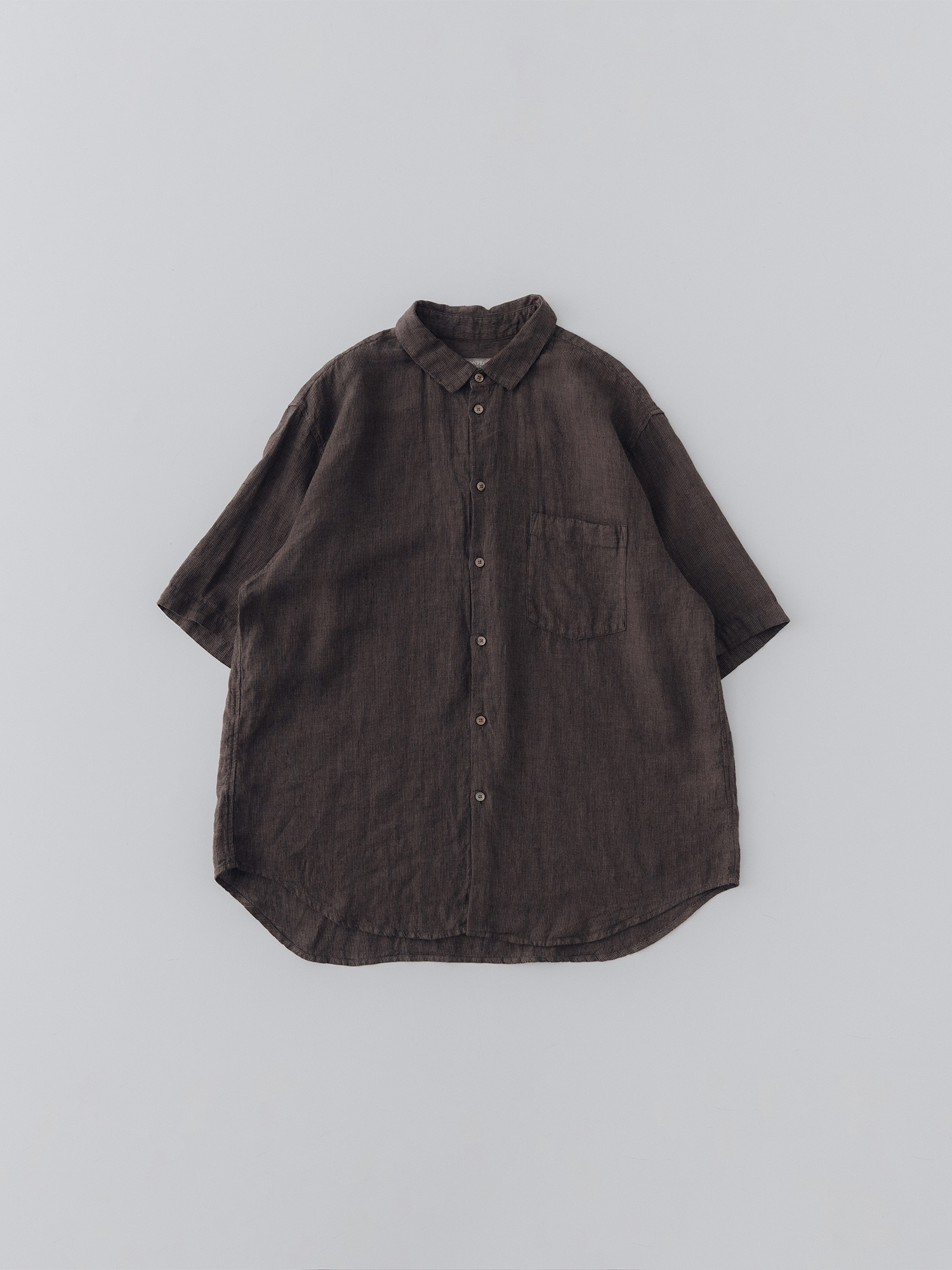 Linen Hairline Stripe Regular Collar Shirt