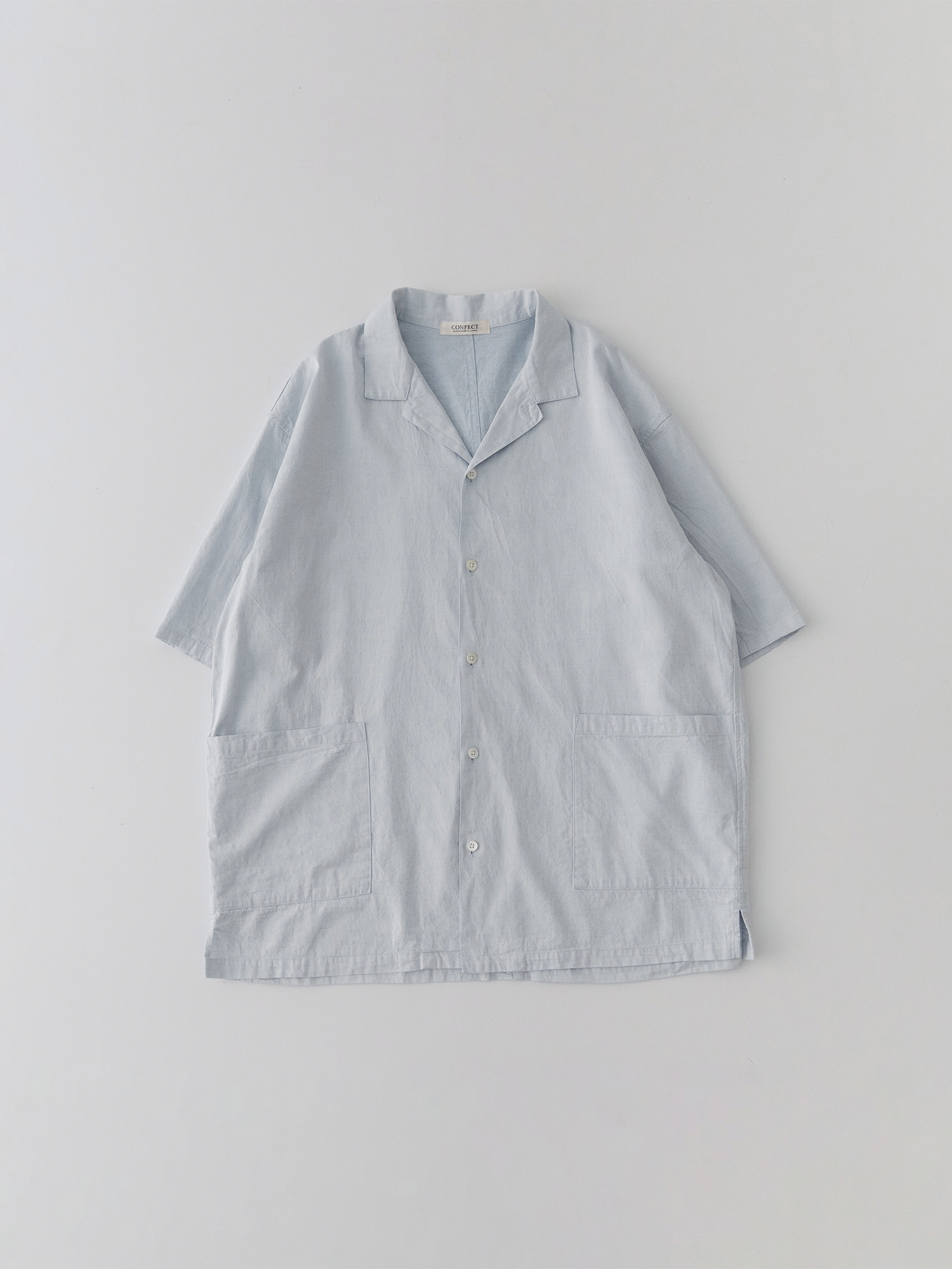 Pale Indigo Denim Short-Sleeve Cover Shirt